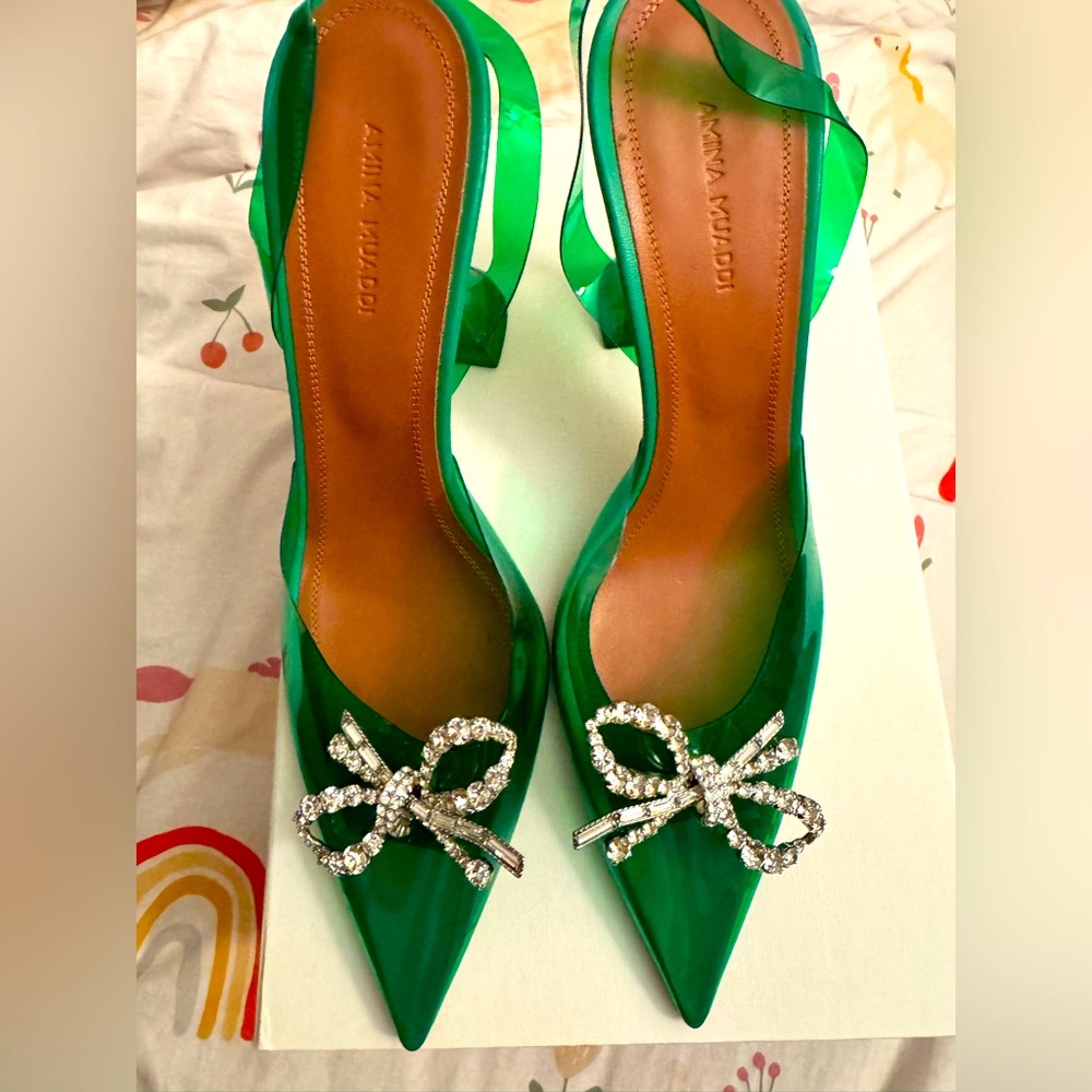 Amina Muaddi Rosie Glass Sling